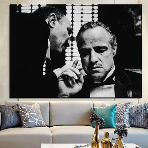 Black And White Godfather Posters And Prints Classic Movie Photo Wall Art Canvas Paintings Wall Decor Pictures For Living Room