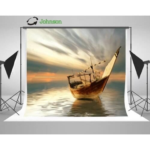 Ship Middle sea ocean photo backdrop polyester or Vinyl cloth High quality Computer print wall studio background