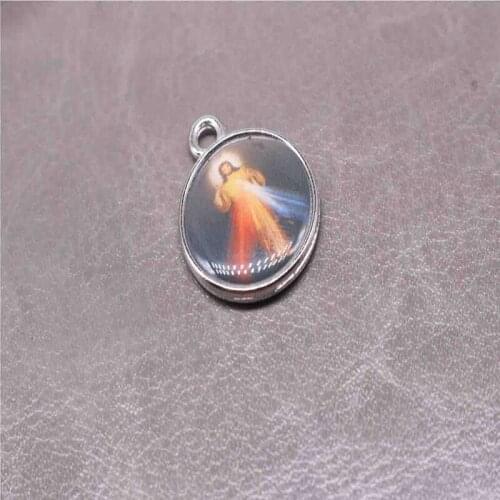 Jesus Christian icon small round Jesus icon small medal charm jewelry DIY 18x18mm.10pcs