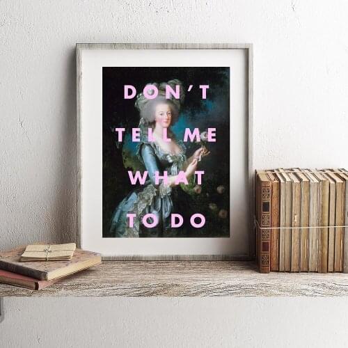 Canvas Painting Nordic Don't Tell Me What to Do Quote Poster and Print Funny Wall Art Feminist Girl Picture Bedroom Home Deocr