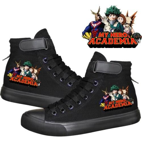Anime My Hero Academia Printed Lace-up Hightop Sneaker Canvas Shoes Flat Shoes