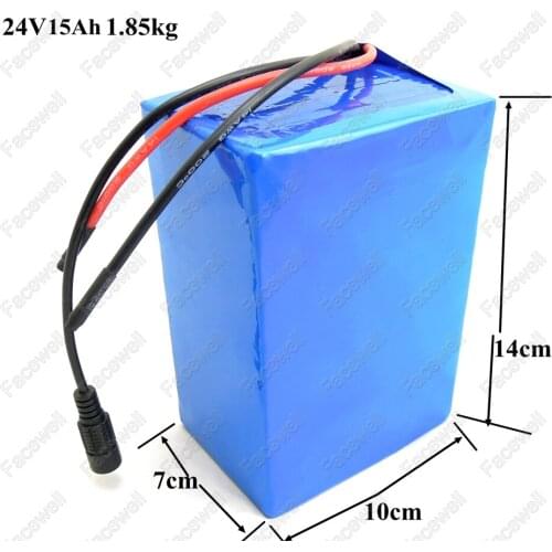 GTK 24v 15ah lithium battery with BMS 24V electric powered bike battery pack li-ion 15ah electric scooter motor 500W 2A charger