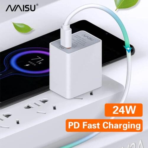 NAISU 24W PD Charger Set Adapter Super Charge QC3.0 Phone Charging For Huawei Mate30 20 P40 Honor 30 Phone Accessories 2021