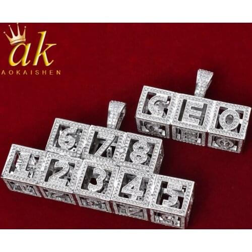 Custom Name Square Box Letter Necklace For Women Chain Gold Color Cubic Zircon Hip Hop Rock Street Jewelry