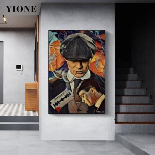 Classic Movie Peaky Blinders Poster Abstract Figure Smoking Man Canvas Prints Wall Art Painting Picture for Bedroom Home Decor