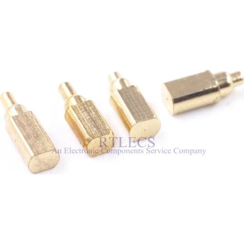 100pcs Cut Tape Spring Load Pogo Pin 4.5 mm Height Diameter 2.0 mm Right Angle Surface Mount SMT Horizontal 1u Gold Plate 1A