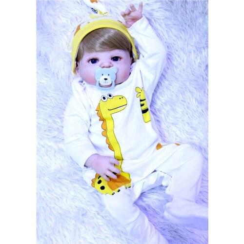 55cm Realistic Full silicone body Reborn 23inch handmade Bonecas Vinyl Real touch simulation birthday XMAS Gift play house toy