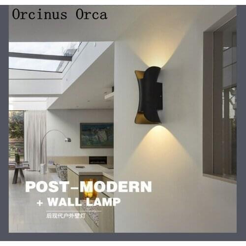 Modern Simple LED Waterproof Wall Lamp Courtyard Terrace Living Room Creative Individuality Black Iron Art Outdoor Wall Lamp