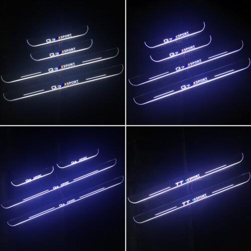 Ultra-thin Trim Pedal LED Door Sill Scuff Plate Pathway Dynamic Streamer light For Audi A3 A4 A5 A6 A7 Q3 Q5 Q7 TT B7 B8 B9 C7