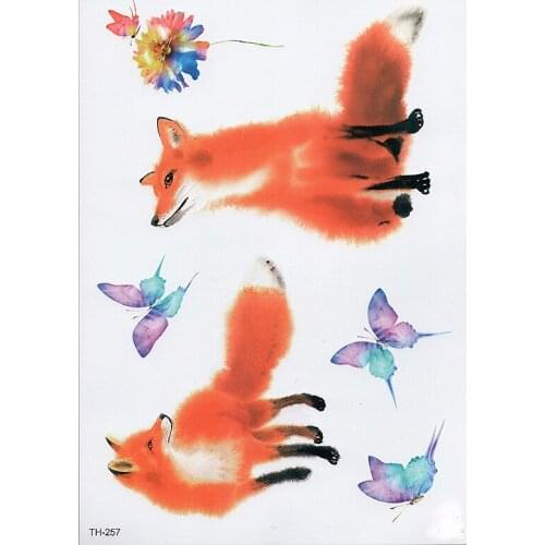 Waterproof Temporary Tattoo Sticker Samll Arm Sleeve Tattoo Cute Foxes Owl Full Flower Tatoo Body Art Tattoo