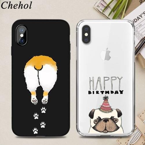 Funny Cartoon Phone Case for IPhone 11 Pro X XS MAX XR 8 7 6s Plus Soft TPU Silicone Cases Cute Dog Butt Box Back Cover Shell