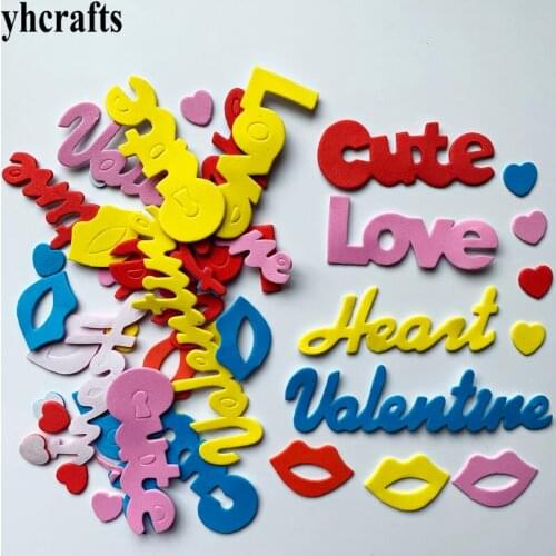 1bag/LOT,Cute love heart kiss valentine foam stickers Early learning educational toys Wall room ornament Scrapbooking kit OEM
