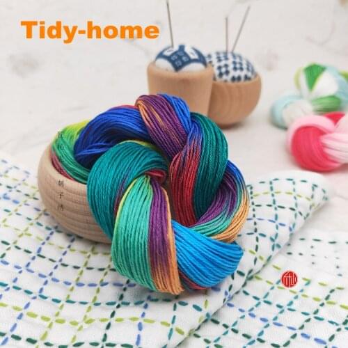 100meter/piece Japan Daruma Rainbow Gradient Color Sashiko Thread 100% Cotton 6 Strands Made In Japan