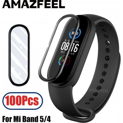100Pcs For Mi Band 5 Protector Film 3D Full Cover For Xiaomi Mi Band 5 Screen Protector Film MiBand 5 Protective Film Protection