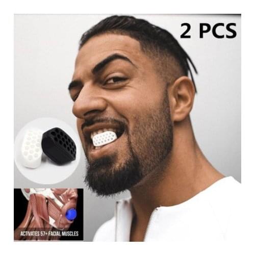 2Pcs Black/white Jaw line Lifting Facial Muscles Exerciser Soft Silicone Toner Face-lifting Masseter Cheek Lift Artifact Tools