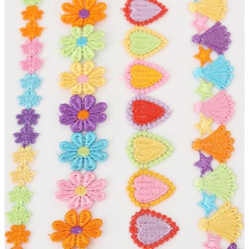 2 Yard Multi Option Embroidered Flower Lace Trims Fabric For Wedding Decoration Handmade Sewing Accessories Supplies
