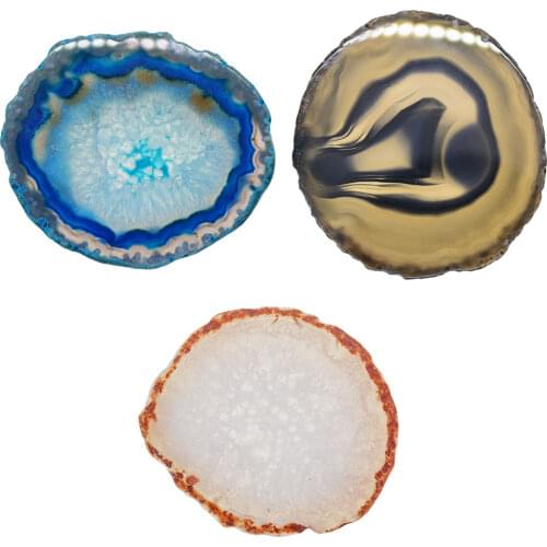 3pcs 80-100mm Irregular Agate Slice Cup Mat Coaster Christmas/New Year Gifts For Family Friends Group 6