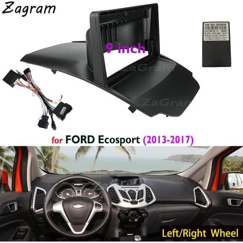 9 Inch Car Fascia for FORD Ecosport 2013-2017 Video Panel Player Audio Dashboard 2 Din Frame Dashboard Mount Kit