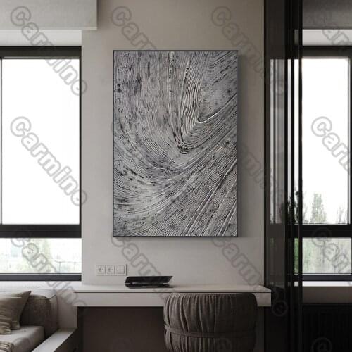 Poster Lines Curves Black Grey Abstract Canvas Painting Wall Art Home Decoration for Living Room and Bedroom Frameless Style