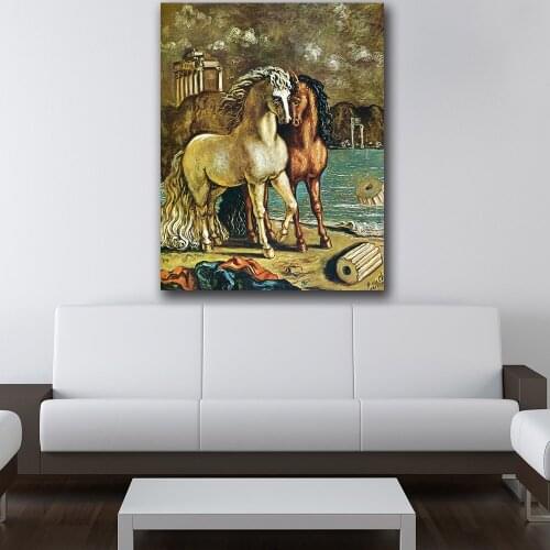 Antique horses on the aegean shore 1963 Canvas Painting For Living Room Home Decoration Oil Painting On Canvas Wall Painting