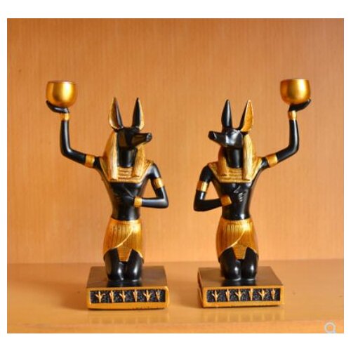 Anubis Dog God Home gifts crafts Resin Egyptian Dark Lord Anubis Statue God Dead Mummy Black Gold Collectible Figurine Decor