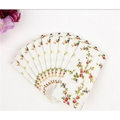 Free Shipping Casamento 20Pcs 3-Layer Flower Wedding Paper Napkins For Decoupage Birthday Party Decoration Boda Supplies