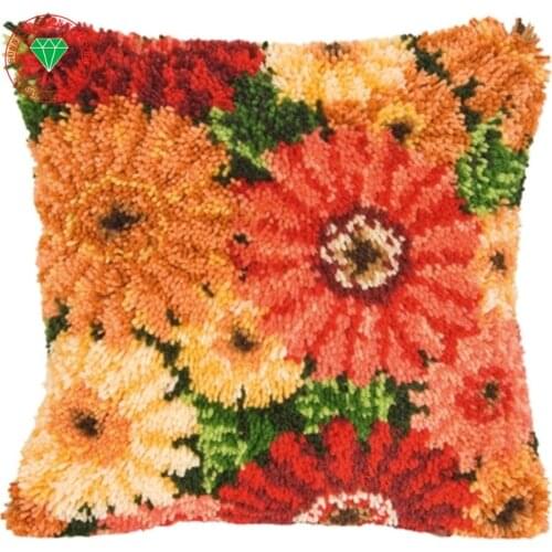 Flower pillow Diy Rug kits brand carpet cushion kit Yarn carpet embroidery cushion pillowcase stitch mat home carpet sunflower