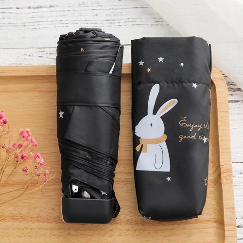 Mini Pocket Umbrella Rain Kids Corporation Paraguas Plegable Sun Protection Anti-UV Umbrella Children Cartoon Rabbit Umbrella