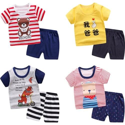 6M-4T Baby Boy Summer Clothes Set Infant Newborn Baby Boy Clothing Set Sports Tshirt+ Shorts Suits Baby Boy Girl Clothes