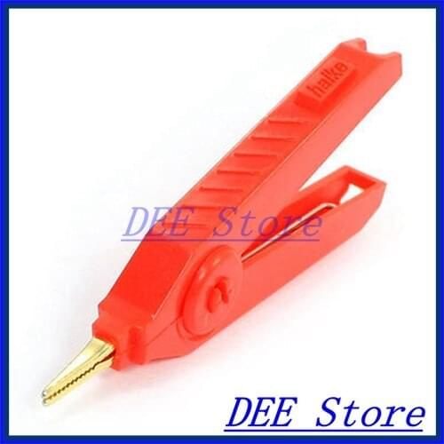 Red Nonslip Handle Battery Test Pointed Mouth Alligator Clip 90mm
