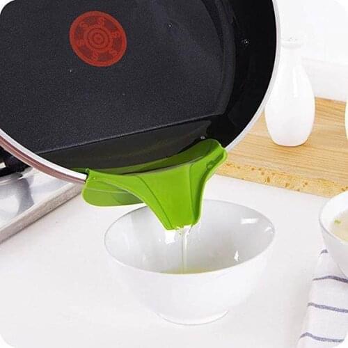 Anti-spill Kitchenware Deflector drain pans edge liquid deflector kitchenware round deflector silicone funnel kitchen accessorie