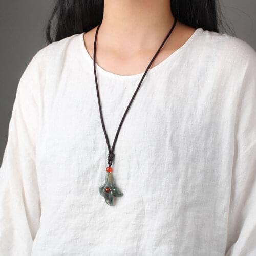 Natural Agate Pendant Orchid Pendant Magnolia Flower Pendant Necklace Womens Fashion Jades Jewelry Free Rope