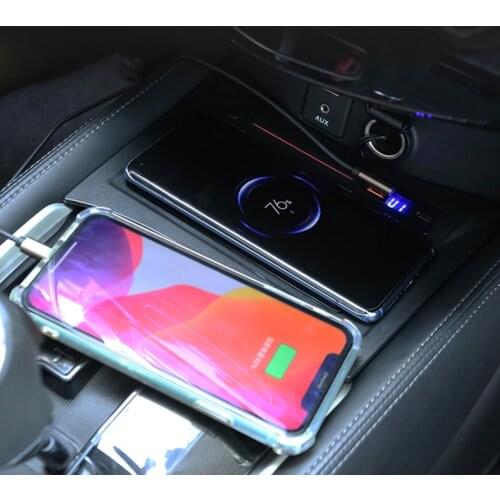 LHD!! For Nissan Rogue X-Trail 2014-2021 Cell Moblie Phone Smartphone Holder Wireless Charger QC3.0 Bracket Car Accessories