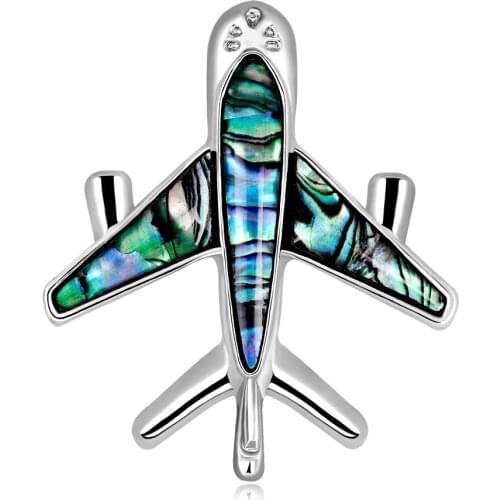 Fashion high-end elegant natural shell airplane brooch ladies wild corsage banquet wedding brooch gift