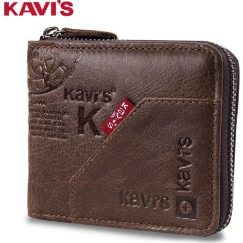 Mens Wallet Mens Short Leather Zipper Crazy Horse Leather Mens Bag Retro Large-capacity Soft Wallet Leather Mens Bag