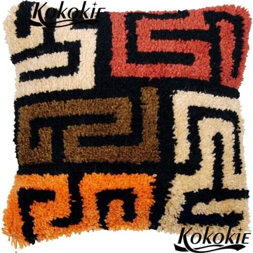 Handmade embroidery cushion cover kit cross stitch Cushion embroidery yarn handicraft Crocheting Rug yarn latch hook pillow