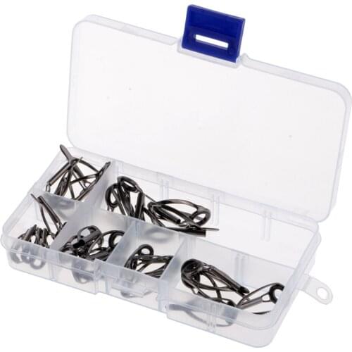 30pcs Fishing Rod Guides Top Tips Repair Kit Rod Replacement Parts DIY Tool Dropshipping