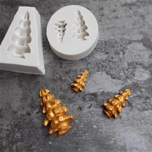 New Christmas Tree Fondant Silicone Mold Cookie Biscuits Candy Chocolate Molds Clay Soap Mould Baking Cupcake Decoration Tools