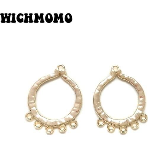 New 32MM Round Porous Linker 10pcs/lot Retro Hollow Out Gold Zinc Alloy Tassel Loop for DIY Necklace Connectors Charms Gifts