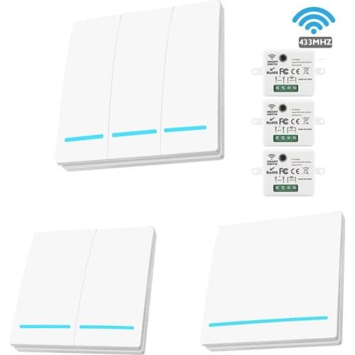 New Smart Light Switch LED Push Button Switch Universal Wireless Remote Control AC90~250V 10A 1CH Relay controller for Lamp