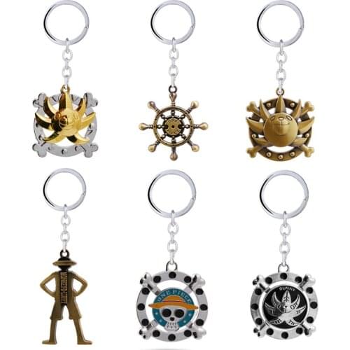 ONE PIECE Keychains Metal Pendant Key Chain Charm Luffy Zoro Sanji Nami Keyring Anime Chaveiro Cosplay Jewelry Gift For Men