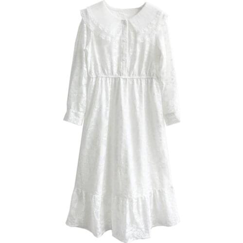 Fall Big Girls Party Birthday Dress Age 6 8 10 12 14 16 Yrs Kids Maxi White Lace Dress Elegant Children Clothing Princess Frocks