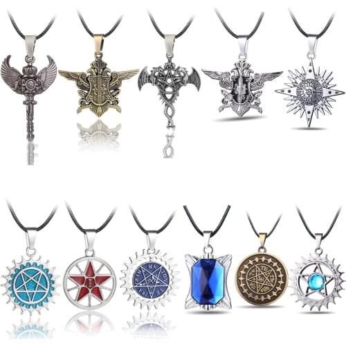 Anime Black Butler Necklace D.Gray-man Allen Logo Metal Pendant Choker Cosplay Accessories Men Hot Jewelry Christmas Gift Kolye