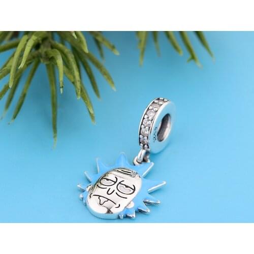 Fit Original Charm Bracelet Authentic 925 Sterling Silver Cartoon Person Blue Enamel Hair Bead For Making Women Berloque 2021