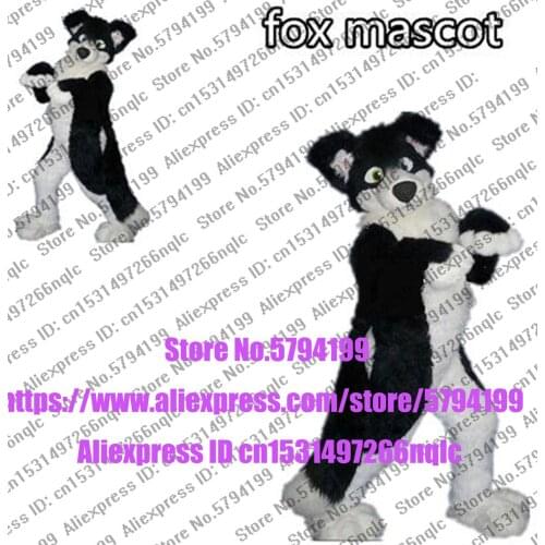 Customized Available REAL PHOTO KJ0031 Full Sets Black Husky Dog Suit Fursuit CAT Wolf Costume fox Party Carnival Gift