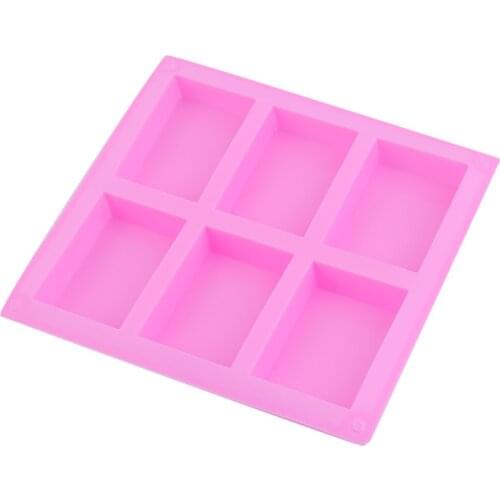 Practical Silicone Handmade Soap Mold 6 Holes Rectangular Pastry Molds Silicone Cake Bakeware Molds Ease Of Handling