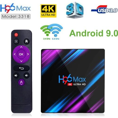 Android 9.0 H96 MAX Smart TV Box 4K HD RK3318 4GB 64GB 32GB 2.4G/5G Wifi 1080P Media Player h96max tv box Android TV Set Top Box