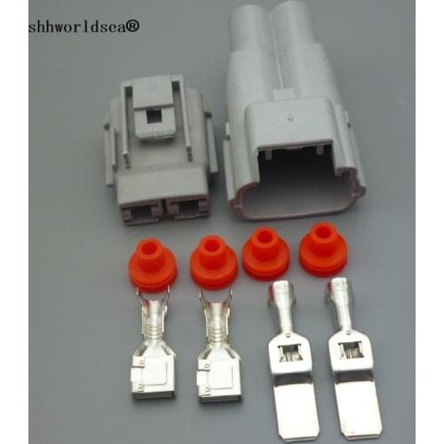 Shhworldsea 2 Pin Heavy Duty Car Waterproof Connector Male and Female Grey High Current Plug DJ7021-8-11-21 with Terminal