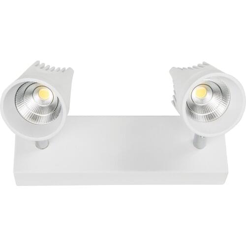 LED spotlight 10W 4000K. Adjustable and rotating, white lacquered combined with Chrome