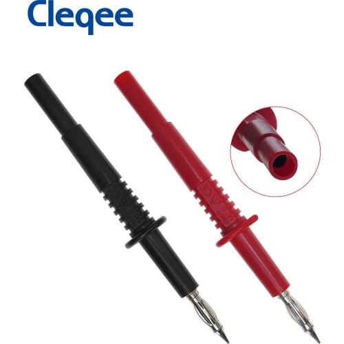 Cleqee P5011 2pcs Banana plug Test Probe 4mm Socket Type Can connect Banana Connector or test lead for Multimeter